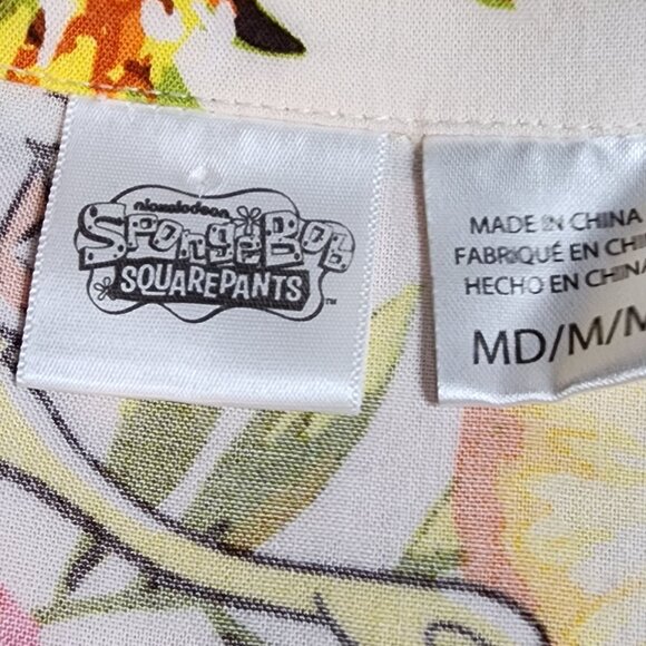 SpongeBob SquarePants Mens Hawaiian Shirt Tropical Pineapple Print Size M - Picture 3 of 10